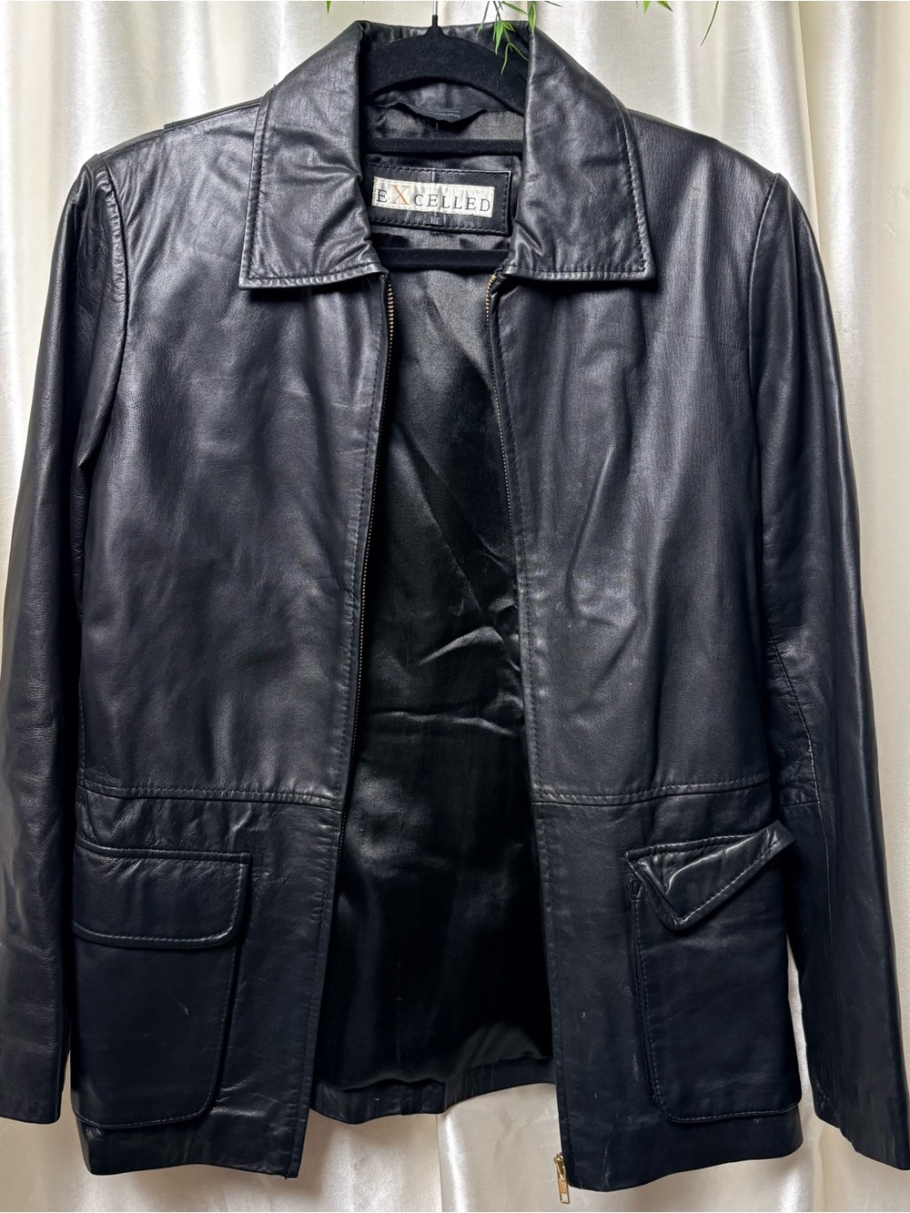 Vintage Excelled Black Leather Jacket- S/M